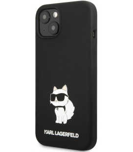 Juodas dėklas Apple iPhone 13 telefonui "Karl Lagerfeld Liquid Silicone Choupette NFT Case"