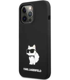 Juodas dėklas Apple iPhone 13 Pro telefonui "Karl Lagerfeld Liquid Silicone Choupette NFT Case"