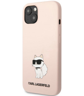 Rožinis dėklas Apple iPhone 13 telefonui "Karl Lagerfeld Liquid Silicone Choupette NFT Case"