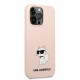 Rožinis dėklas Apple iPhone 13 Pro telefonui "Karl Lagerfeld Liquid Silicone Choupette NFT Case"