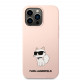 Rožinis dėklas Apple iPhone 13 Pro telefonui "Karl Lagerfeld Liquid Silicone Choupette NFT Case"