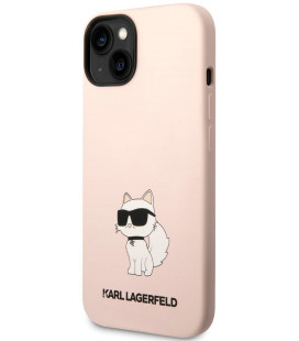 Rožinis dėklas Apple iPhone 14 Plus telefonui "Karl Lagerfeld Liquid Silicone Choupette NFT Case"