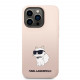 Rožinis dėklas Apple iPhone 14 Pro Max telefonui "Karl Lagerfeld Liquid Silicone Choupette NFT Case"