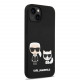 Juodas dėklas Apple iPhone 14 telefonui "Karl Lagerfeld MagSafe Compatible Case Liquid Silicone Karl and Choupette"