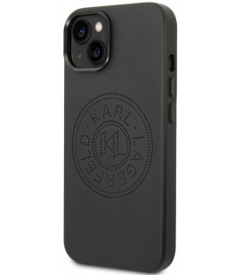 Juodas dėklas Apple iPhone 14 Plus telefonui "Karl Lagerfeld PU Leather Perforated Logo Case"