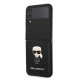 Juodas dėklas Samsung Galaxy Flip 4 telefonui "Karl Lagerfeld PU Saffiano Ikonik Case"