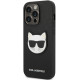 Juodas dėklas Apple iPhone 14 Pro telefonui "Karl Lagerfeld PU Saffiano Choupette Head Case"