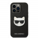 Juodas dėklas Apple iPhone 14 Pro telefonui "Karl Lagerfeld PU Saffiano Choupette Head Case"