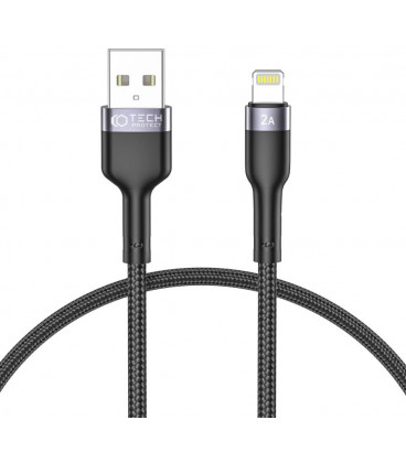 Juodas laidas USB - Lightning 2.4A 25cm "Tech-Protect Ultraboost"