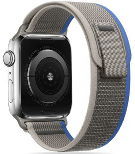 Pilka / mėlyna apyrankė Apple Watch 4 / 5 / 6 / 7 / 8 / 9 / SE (38 / 40 / 41 mm) laikrodžiui "Tech-Protect Nylon"