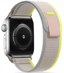 Smėlio / geltona apyrankė Apple Watch 4 / 5 / 6 / 7 / 8 / 9 / SE (38 / 40 / 41 mm) laikrodžiui "Tech-Protect Nylon"