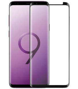 5D Lenktas juodas apsauginis grūdintas stiklas CF Samsung Galaxy S9 telefonui "Full Glue"