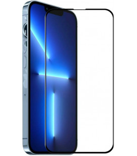 5D juodas apsauginis grūdintas stiklas Apple iPhone 14 telefonui "Full Glue"
