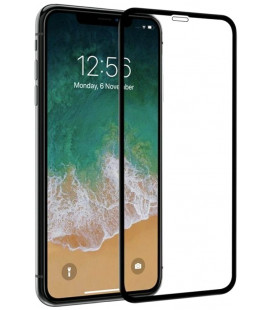 5D juodas apsauginis grūdintas stiklas Apple iPhone XR telefonui "Full Glue"