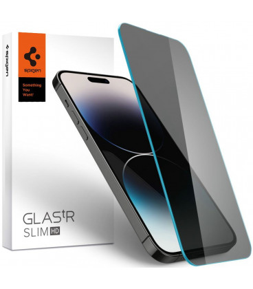 Apsauginis grūdintas stiklas Apple iPhone 14 Pro telefonui "Spigen Glas.TR Slim HD Privacy"