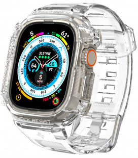 Skaidrus dėklas Apple Watch Ultra 1 / 2 (49 mm) laikrodžiui "Spigen Rugged Armor Pro"