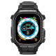 Juodas dėklas Apple Watch Ultra 1 / 2 / 3 (49 mm) laikrodžiui "Spigen Rugged Armor Pro"