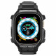 Juodas dėklas Apple Watch Ultra 1 / 2 (49 mm) laikrodžiui "Spigen Rugged Armor Pro"