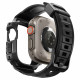 Juodas dėklas Apple Watch Ultra 1 / 2 / 3 / 4 (49 mm) laikrodžiui "Spigen Rugged Armor Pro"