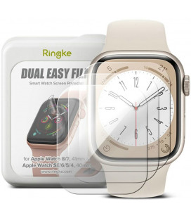 Apsauginės plėvelės Apple Watch 4 / 5 / 6 / 7 / 8 / SE (40 / 41 mm) laikrodžiui "Ringke Dual Easy 3-Pack"