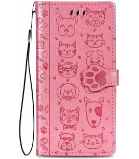 Dėklas Cat-Dog Samsung A415 A41 rožinis