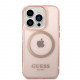Rožinis dėklas Apple iPhone 14 Pro telefonui "Guess Translucent MagSafe Compatible Case"