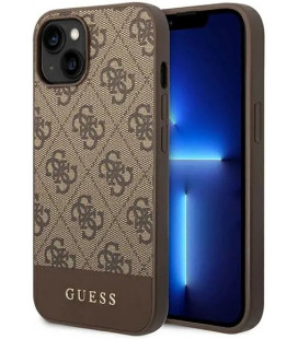 Rudas dėklas Apple iPhone 14 telefonui "Guess 4G Stripe Case"
