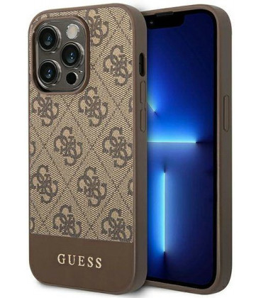 Rudas dėklas Apple iPhone 14 Pro Max telefonui "Guess 4G Stripe Case"