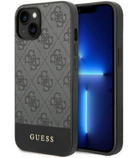 Pilkas dėklas Apple iPhone 14 telefonui "Guess 4G Stripe Case"