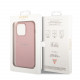 Rožinis dėklas Apple iPhone 14 Pro telefonui "Guess PU Leather Saffiano Case"