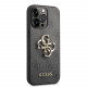 Pilkas dėklas Apple iPhone 14 Pro telefonui "Guess PU 4G Metal Logo Case"