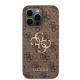 Rudas dėklas Apple iPhone 14 Pro telefonui "Guess PU 4G Metal Logo Case"