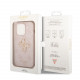 Rožinis dėklas Apple iPhone 14 Pro telefonui "Guess PU 4G Metal Logo Case"