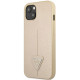 Smėlio spalvos dėklas Apple iPhone 13 Mini telefonui "Guess PU Saffiano Triangle Case"