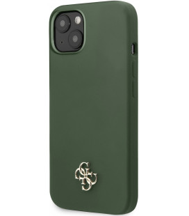 Žalias dėklas Apple iPhone 13 telefonui "Guess 4G Silicone Metal Logo Case"