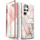 Dėklas su marmuro efektu Samsung Galaxy S23 Ultra telefonui "Supcase Cosmo Marble Pink"