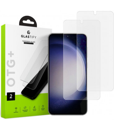 Apsauginis grūdintas stiklas Samsung Galaxy S23 telefonui "Glastify OTG+ 2-Pack"