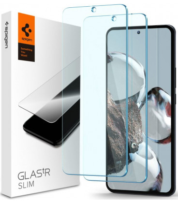 Apsauginis grūdintas stiklas Xiaomi 12T / 12T Pro telefonui "Spigen Glas.TR Slim 2-Pack"