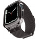 Pilkas dėklas - apyrankė Apple Watch 7 / 8 / 9 (44 / 45mm) laikrodžiui "Spigen Metal Fit Pro"