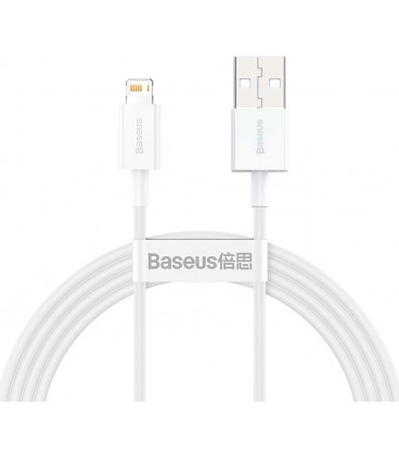 Baltas laidas USB - Lightning 2.4A 150cm "Baseus Superior"