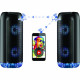Bluetooth nešiojamas 20W garsiakalbis "Rebeltec Partybox 400" (USB, microSD, AUX, HF, RGB šviestuvas)