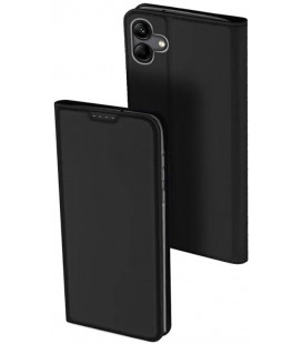 Juodas atverčiamas dėklas Samsung Galaxy A04 telefonui "Dux Ducis Skin Pro"