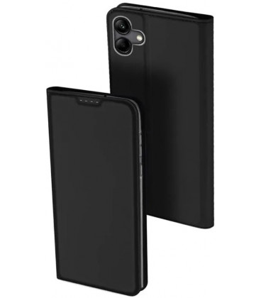 Juodas atverčiamas dėklas Samsung Galaxy A04 telefonui "Dux Ducis Skin Pro"