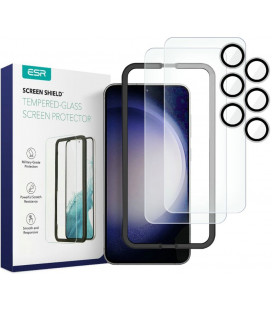 Apsauginiai grūdinti stiklai + kameros apsauga Samsung Galaxy S23 telefonui "ESR Protector Set 2-Pack"