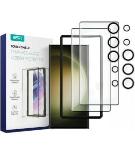 Apsauginiai grūdinti stiklai + kameros apsauga Samsung Galaxy S23 Ultra telefonui "ESR Protector Set 2-Pack" 