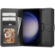 Juodas atverčiamas dėklas Samsung Galaxy S23 Plus telefonui "Tech-protect Wallet"