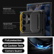 Juodas dėklas Samsung Galaxy S23 Ultra telefonui "Spigen Optik Armor"