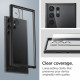 Matinis juodas / skaidrus dėklas Samsung Galaxy S23 Ultra telefonui "Spigen Ultra Hybrid"