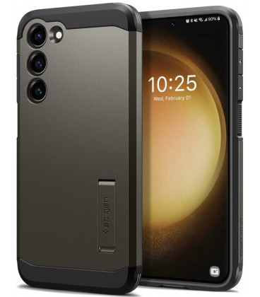 Pilkas dėklas Samsung Galaxy S23 telefonui "Spigen Tough Armor"