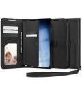 Juodas dėklas Samsung Galaxy S23 Plus telefonui "Spigen Wallet S Plus"